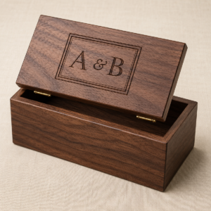 Boîte cadeau bois gravée CO₂