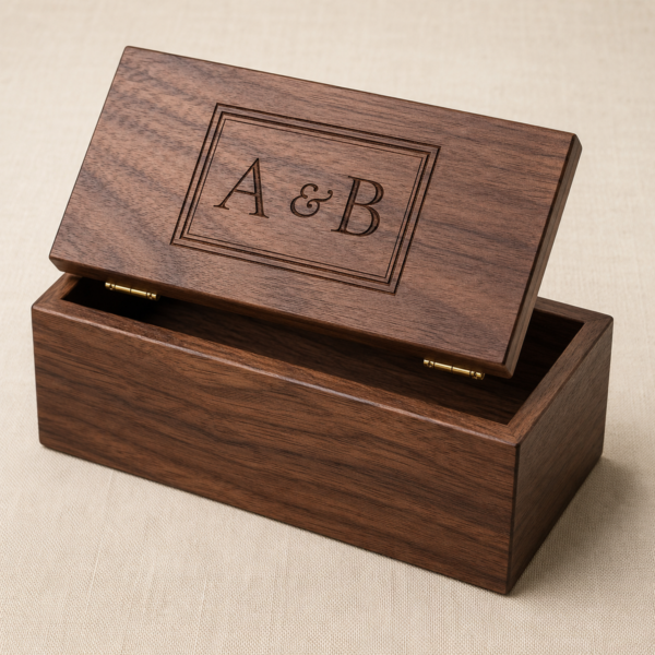 Boîte cadeau bois gravée CO₂